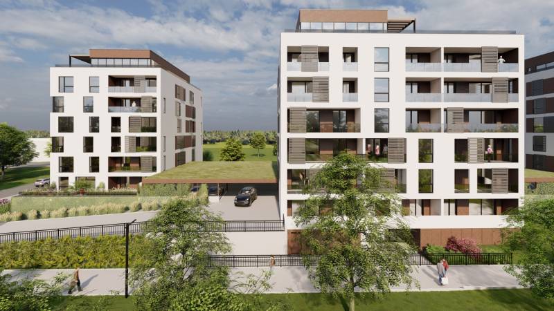 2i byt  A.3.1 - Bell Residence - Moderná bytová komplex pri ulici Suchoňova s 2-izbovými bytmi, zeleňou a parkovacím miestom.