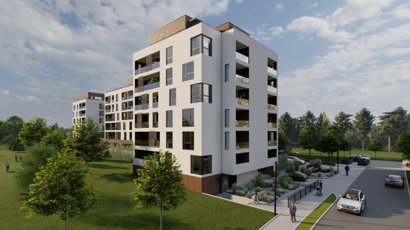 2i byt  A.3.1 - Bell Residence - Novostavba bytového domu na ulici Suchoňova, obklopená zeleňou a dostupný je 1-izbový byt.