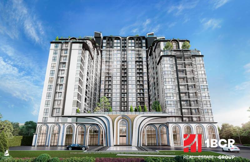 EMBASSY LIFE PATTAYA - Výstavba bytov v meste Pattaya. Vysoké bytové domy s presklenými fasádami a terasou.