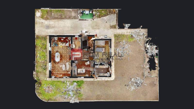 Na PREDAJ rodinný dom vo výbornej lokalite Bratislava - Ružinov - Pôdorys rodinného domu s jedálňou, obývačkou a záhradou v Bratislave II, Farebnej.