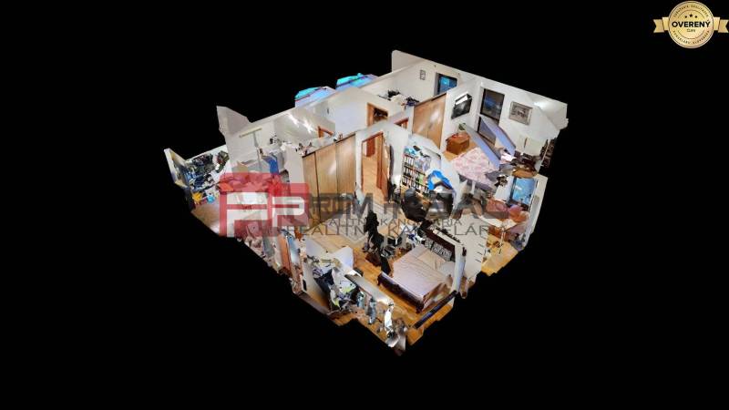 Na predaj Rodinný dom v Malých Karpatoch obec Píla - 3D model interiéru s niekoľkými izbami, zariadením a funkčnými priestormi rodinného domu.