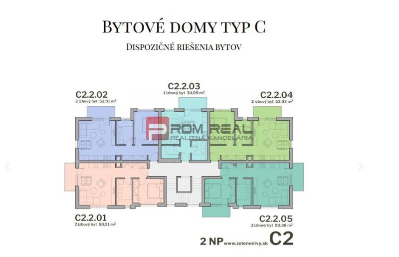 PREDAJ 2i byt, 56 m2, Prémiová novost. Zelené Nivy, Pezinok - Pôdorys bytových domov s dvoma 2-izbovými bytmi, dostupné na Limbašskej ceste.