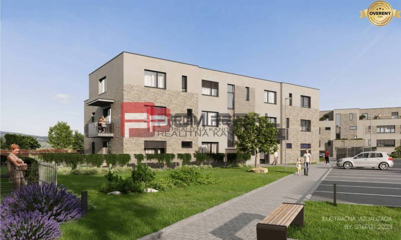 PREDAJ 2i byt, 49 m2, Prémiová novost. Zelené Nivy, Pezinok - Exteriérová vizualizácia budovy s 2-izbovými bytmi na Limbašskej ceste v Pezinku.