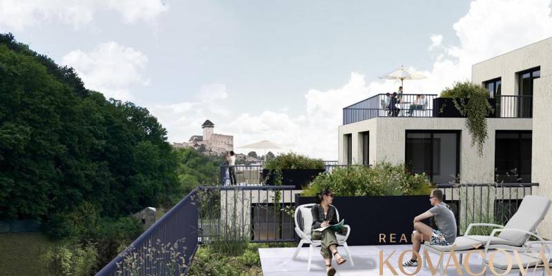 Na predaj pozemok 2269 m² so stavebným povolením na bytový dom,Trenčín - Výstavba bytov na M.R. Štefánika v Trenčíne s výhľadom na hrad a zeleň.