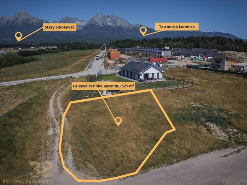 Stavebný pozemok v skvelej lokalite pod Tatrami - Pozemok na bývanie s výhľadom na Tatry, v Mlynici, veľkosť 521 m².