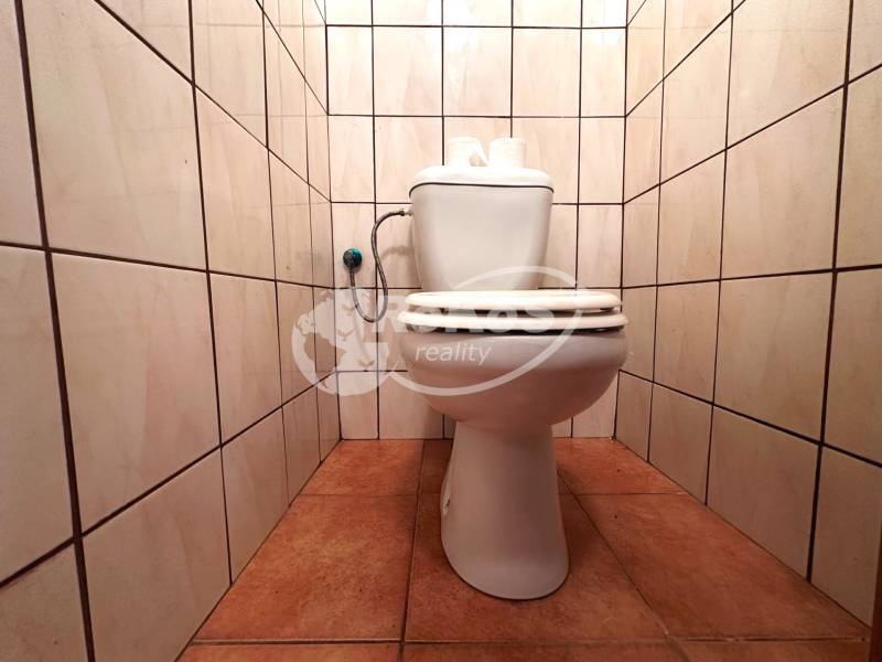 PREDAJ 3-izbový byt s balkónom v Honciach - Toaleta v 3-izbovom byte s dlažbou na stenách i podlahe.