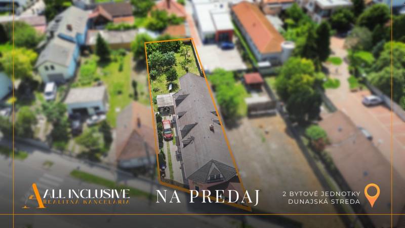 NA PREDAJ PRIESTRANNÝ RODINNÝ DOM, DUNAJSKÁ STREDA - Rodinný dom na Gyulu Szabóa v Dunajskej Strede s dvoma bytovými jednotkami na predaj.