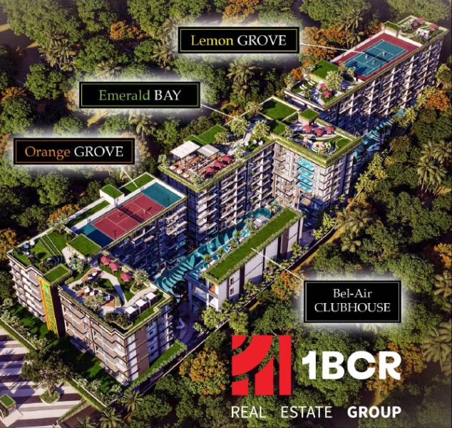 THE RIVIERA BEVERLY HILLS RESIDENCES PATTAYA - Komplexná výstavba bytov v Pattayi so zeleňou a športoviskami.