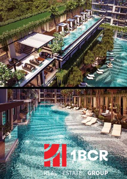 THE RIVIERA BEVERLY HILLS RESIDENCES PATTAYA - Luxusné bazény a terasa v projekte Výstavba bytov v Pattayi.