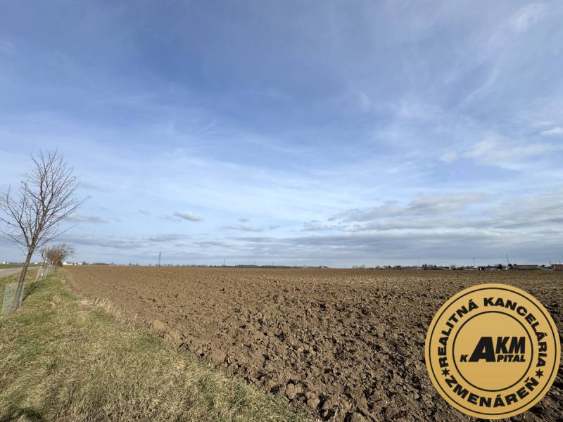 Investičný pozemok na predaj 51 028 m2 – obec Cífer - Prírodné pozemky, pole a cesta, vhodné pre budúce komerčné využitie.