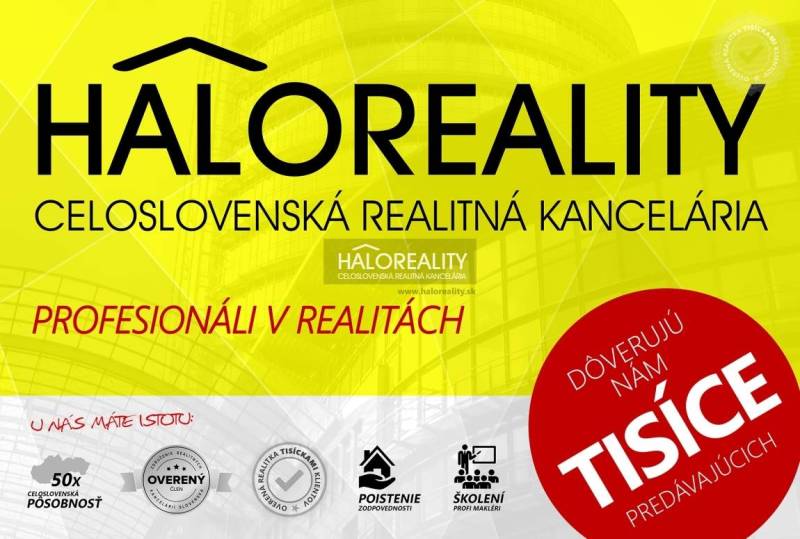 Predaj, pozemok pre rodinný dom   850 m2 Horná Krupá... - Reklamný banner realitnej kancelárie Haloreality, zvýrazňujúci dôveru tisícov klientov.