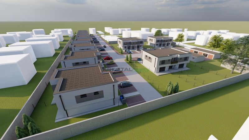  SO-07-A  Priestranný 4-izbový RD so záhradou a 3 parkovacími miestami - Vizualizácia bytového komplexu na Triblavinskej ulici v Chorvátskom Grobe s oddelenými dvormi.