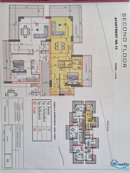  Albánsko, Sarandë – luxusné novostavby apartmánov v prvom rade - Rekreačný apartmán s dvoma spálňami, obývacou izbou a balkónom na druhom poschodí.