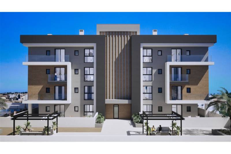 LOS ALCÁZARES -rekreačné apartmány s turistickou licenciou na prenájom - Rekreačný apartmán v Los Alcázares s modernou architektúrou a vonkajším posedením.