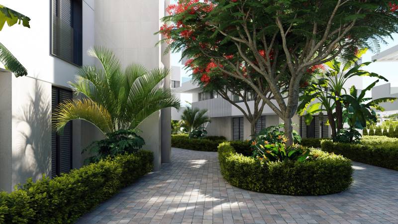 SANTA ROSALIA - Luxusné apartmány s 2 -3 spálňami s výhľadom na jazero - Pekný vonkajší priestor plný zelene a chodníka v oblasti Santa Rosalia Lake v Torre Pacheco pri trojizbových bytoch.