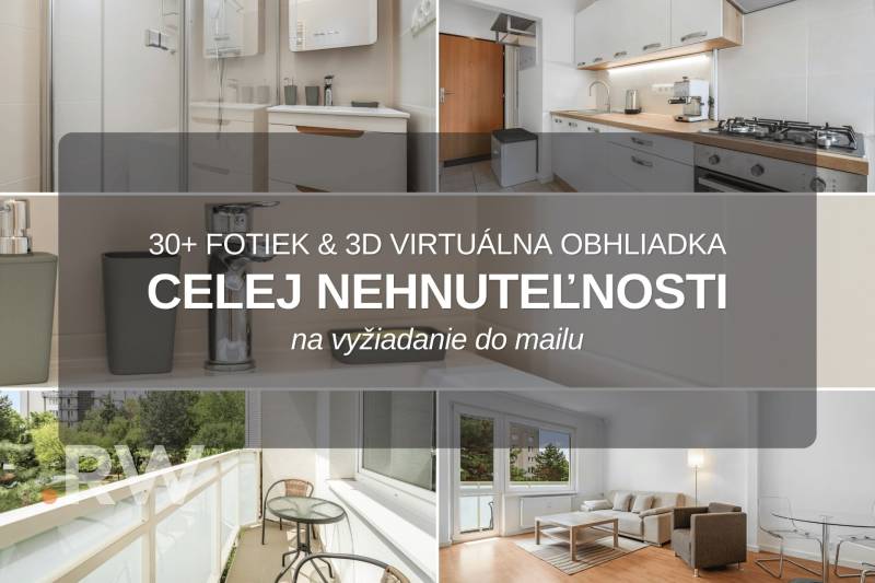 REWIN I VÝNIMOČNÝ 2-IZBOVÝ BYT NA PRENÁJOM! - Kuchyňa a kúpeľňa v 2-izbovom byte, so zaskleným balkónom a pohľadom na okolie.