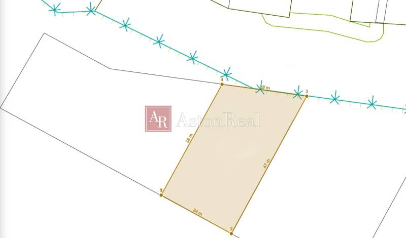 AstonReal: ponúkame na predaj pozemok o výmere 1 000 m2 - Malý Slavkov - Mapa pozemku pre bývanie pri Malom Slavkove s rozmermi v metroch.