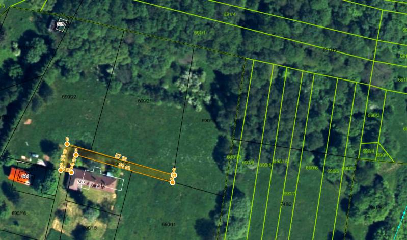 Pozemok - 2000 m2 - Veľká Lehota, okres Žarnovica - Mapa pozemkov vo Veľkej Lehote s hranicami parcel Rekreačných pozemkov.