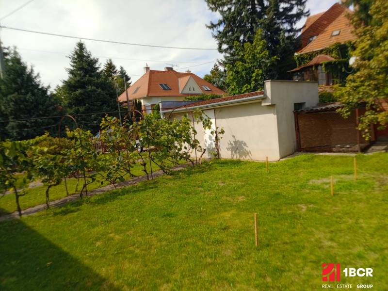 ZAUJÍMAVÝ RODINNÝ DOM, NITRA - ZOBOR - Záhrada rodinného domu na Nécseyho ulici v Nitre s trávnikom a viničom.