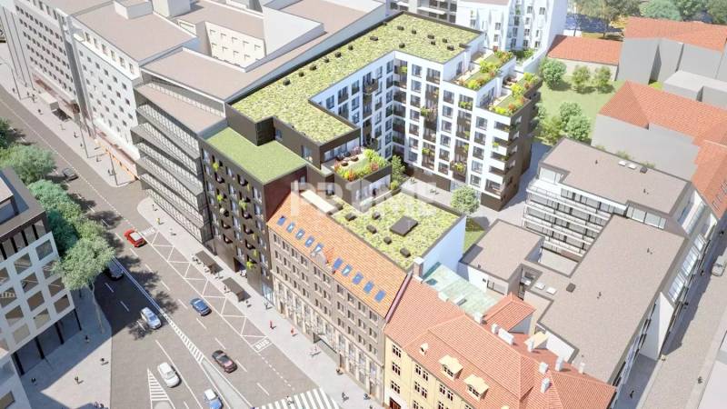 LUXUSNÝ 2i byt, KESSELBAUER, KLÍMA, LOGGIA, PARKING, Námestie 1.mája - Nové bytové domy na ulici Námestie 1.mája s dvojizbovými bytmi so zelenou strechou.