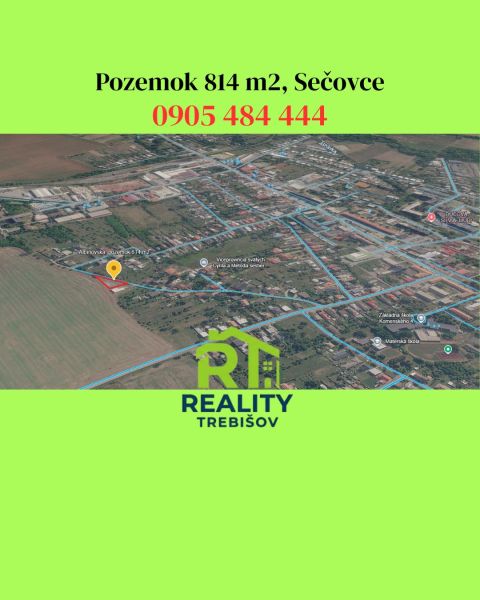 PREDANÝ - Stavebný pozemok 814 m2, Sečovce