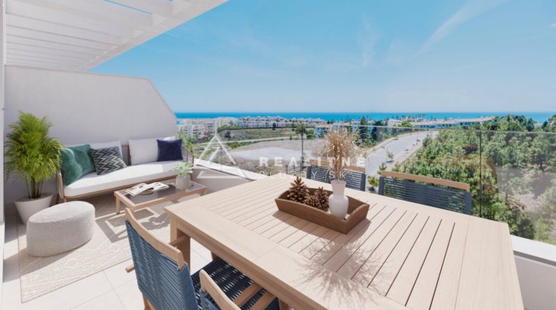 Moderné bývanie pri mori a golfe – La Cala de Mijas - Terasa 3-izbového bytu s výhľadom na more z Calle Aralia v El Faro.