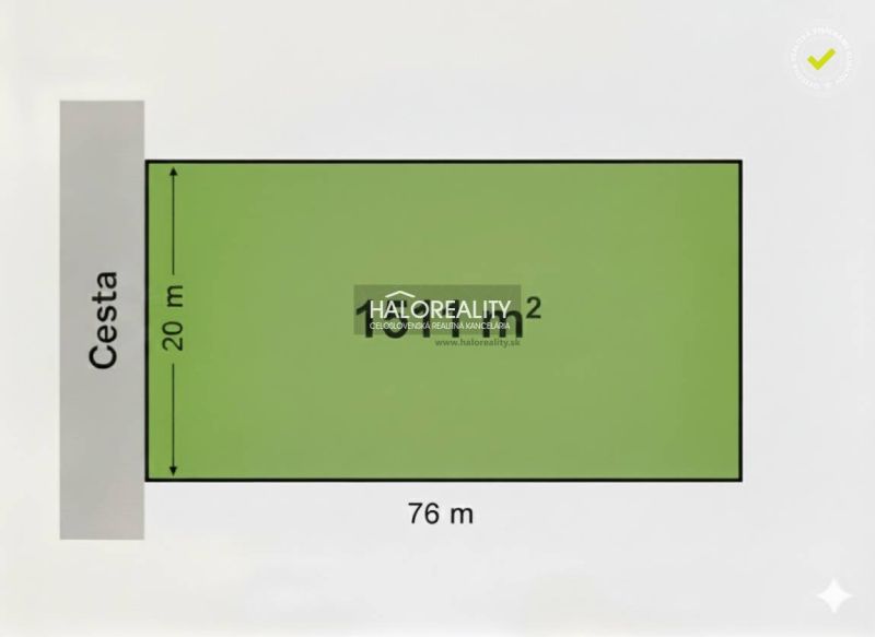 Predaj, pozemok pre rodinný dom 1511 m2 Dlhá