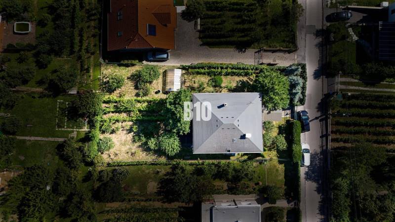 Rodinný dom s nádherným 8 árovým pozemkom na Kamennej ulici - Rodinný dom na Kamennej ulici v Nitre, obklopený zeleňou a ovocnými stromami.