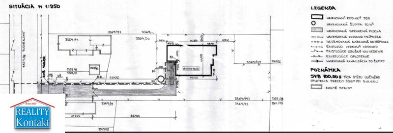 Znížená CENA- PREDAJ pozemok na výstavbu rodin.domu Tvrdošovce 1815m2 - Plán pozemkov na bývanie v Tvrdošovciach s návrhom inžinierskych sietí a rodinného domu.