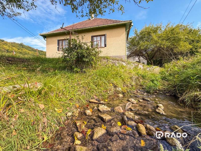 5i RD s garážou, Čierna Lehota, okr. Bánovce n./B. - Rodinný dom v Čiernej Lehote pri potoku obklopený prírodou a trávou.