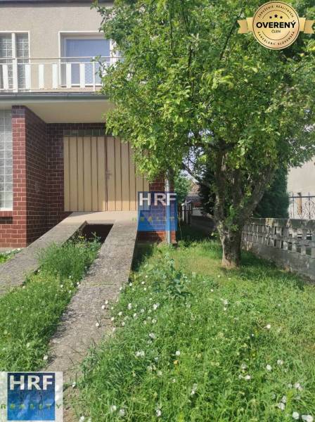 Na predaj rod. dom v obci Radošovce - Vieska, okr. Skalica. - Rodinný dom na ulici Vieska v Radošovciach s trávnikom a stromom pred vchodom.