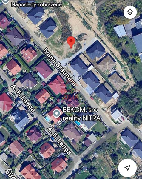 RODINNÝ DOM – dvojdom, na Ul. Ivana Braunera v Nitre - NOVOSTAVBA.  - Letecký pohľad na rodinné domy v Nitre na Ulici Ivana Braunera.