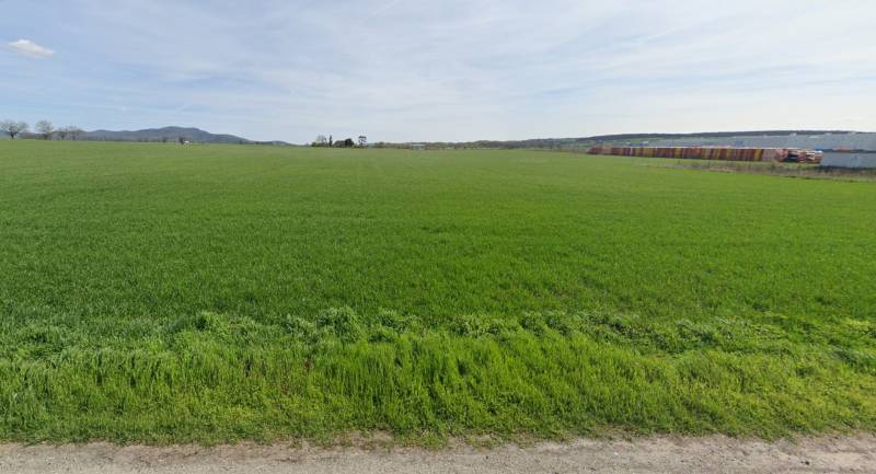 PREDAJ- Priemyselný pozemok 133.667 m2- 7 km od Jaguar-Landrover - Zelená lúka v Nitre, vhodná pre Pozemky - komerčné, s lesom v pozadí.