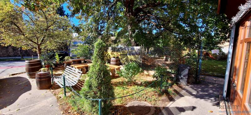 NA PRENÁJOM – odstúpenie vinotéky v srdci Starého Mesta s dušou vína - Záhrada s lavičkami a stromami v obchodných priestoroch na Prokopa Veľkého v Bratislave - Starom Meste.