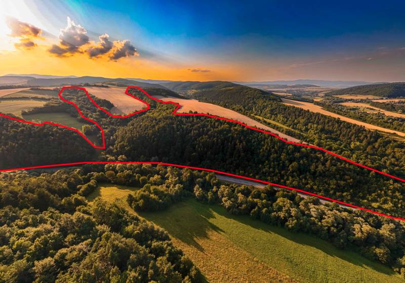 Rokycany – 125.140 m2 LESNÝ POZEMOK v podiele 1/1 - Slnečný výhľad na poľnohospodárske a lesné pozemky v okolí mesta Rokycany.