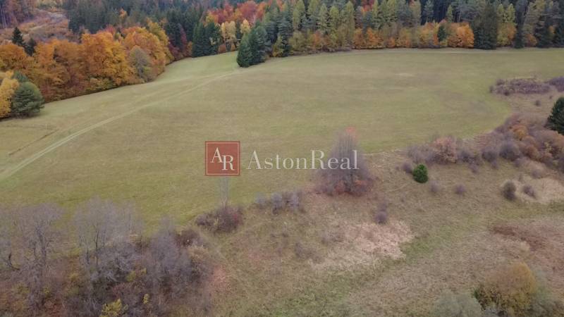 Investičný pozemok pre individuálnu rekreáciu- Čertov 91.147m2 - Jesenná scenéria rekreačných pozemkov v Lazy pod Makytou, Čertov, s pestrými stromami na horizonte.