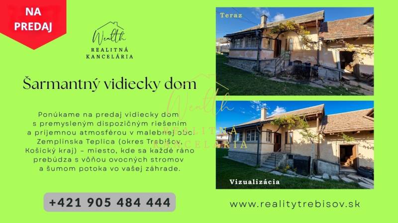 Vidiecky dom v Zemplínskej Teplici - Na predaj vidiecky rodinný dom na Okružnej v Zemplínskej Teplici s priestrannou záhradou.