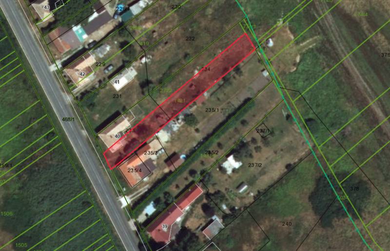 Radnovce – 660 m2 stavebný pozemok 20 minút od Rimavskej Soboty - Pozemky - bývanie v Radnovciach, zobrazené sú vyznačené parcely a stavebné pozemky.