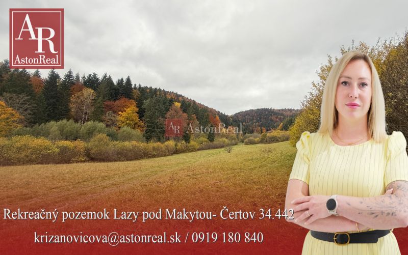 Na predaj rekreačný pozemok Lazy pod Makytou- Čertov 34.442 m2