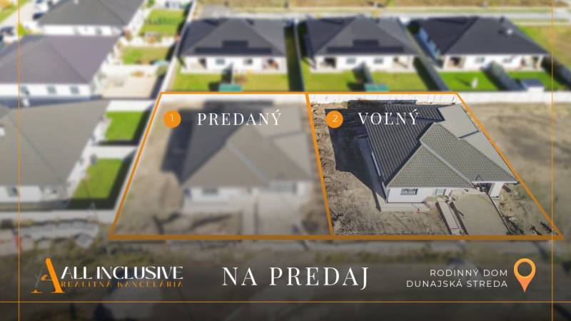 NA PREDAJ 4-IZBOVÝ RD - NOVOSTAVBA, DUNAJSKÁ STREDA  - Pohľad na dva rodinné domy v Dunajskej Strede, na ulici Florida Villa Park.