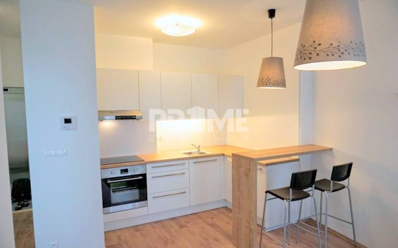 MODERNÝ 2i byt, NOVOSTAVBA, CENTRUM, Suché Mýto, Staré Mesto - Kuchyňa v 2-izbovom byte s barovým pultom a vstavanými spotrebičmi.