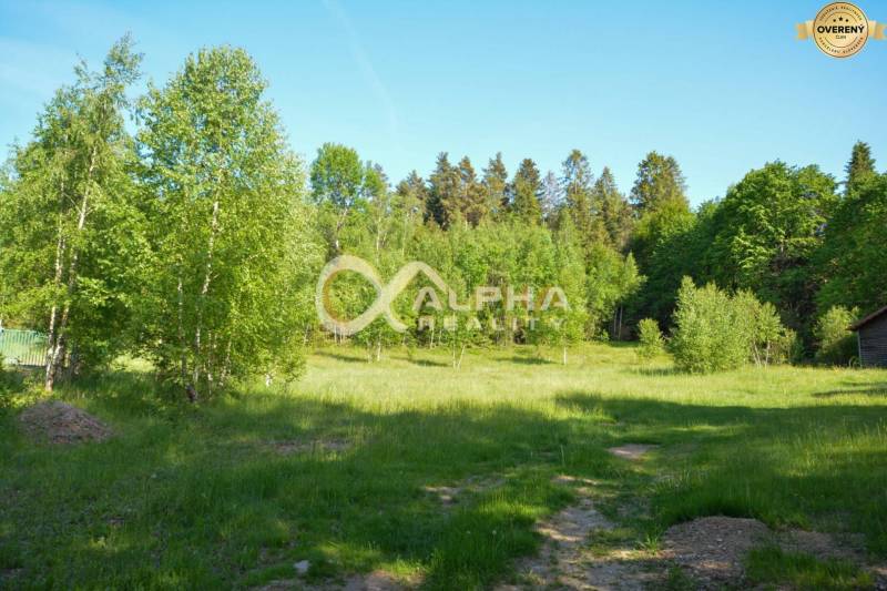 EXKLUZÍVNE stavebný pozemok, Nálepkovo časť Tretí Hámor, okres Gelnica - Pozemok na bývanie pri Tretom Hámri v Nálepkove, obklopený zeleňou a stromami.