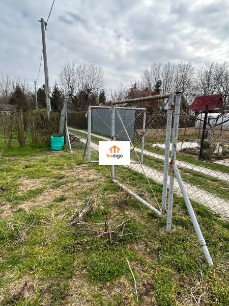 PREDAJ - Záhradka v Šali za klziskom   - Záhrada v Šali s jednoduchou bránkou a sieťovaným plotom na vidieku.