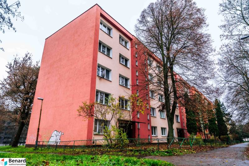 Na prenájom moderný 2-izbový byt  - Exteriér 2-izbového bytu na Ľudovej ulici, Košice - mestská časť Západ, s okolitou zeleňou.