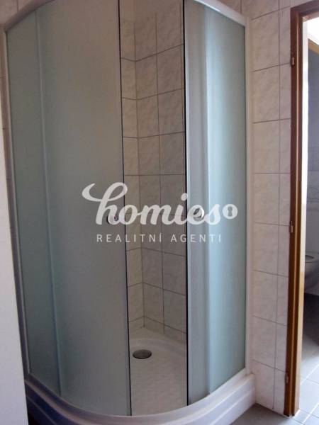 PRENÁJOM KANCELÁRSKYCH priestorov , NITRA - Štúrova ulica - Na obrázku je sprchovací kút s oblými dverami, na ulici Štúrova.