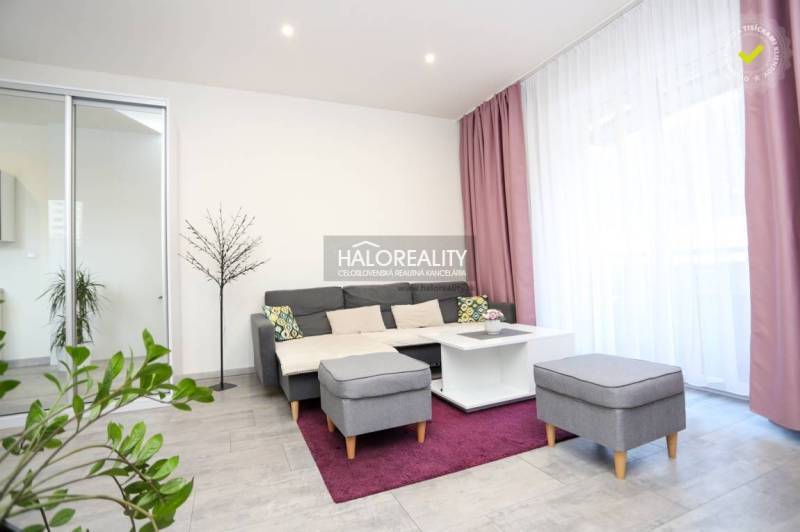 Prenájom, dvojizbový byt Považská Bystrica, Lánska -... - Obývačka v 2-izbovom byte s pohovkou, konferenčným stolíkom a rastlinami.