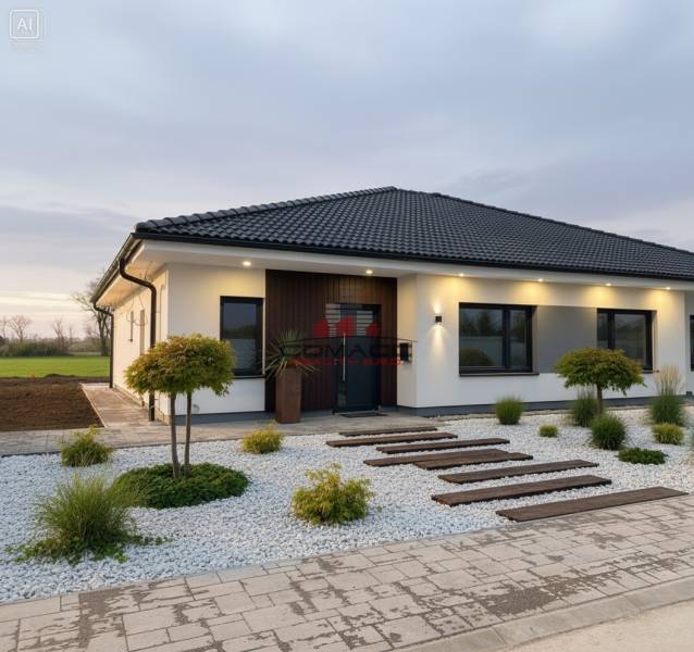 Exkl.4 iz novostavba RD - tepelné čerpadlo - Moravany nad Váhom - Rodinný dom v Moravanoch nad Váhom na ulici Moravany nad Váhom s upravenou predzáhradkou.