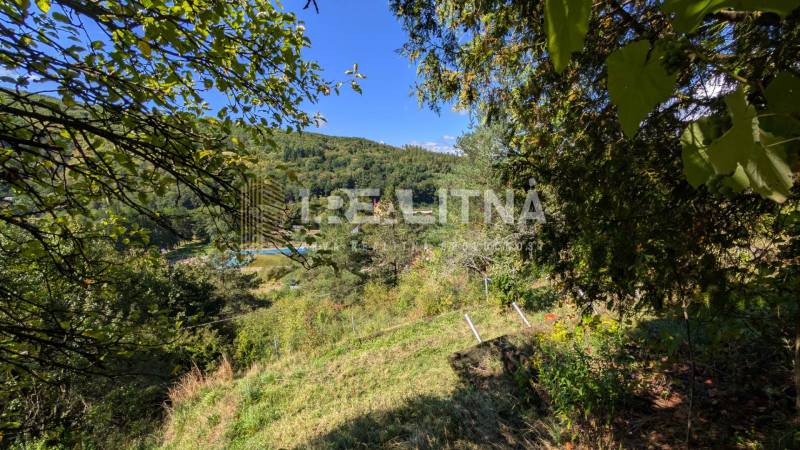ZÁHRADA S UNIMOBUNKOU A VÝHĽADOM NA ZVOLEN , 465M2, ZVOLEN – HÁJIK - Záhrady na Hájiku vo Zvolene s výhľadom na zalesnené kopce a modrú oblohu.