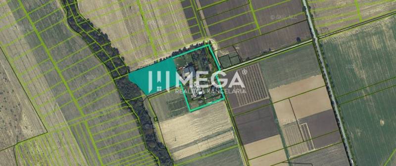 Investičný pozemok Vranov nad Topľou - Katastrálna mapa v okolí Vranova nad Topľou zobrazuje zvláštne nehnuteľnosti obopnuté políčkami.