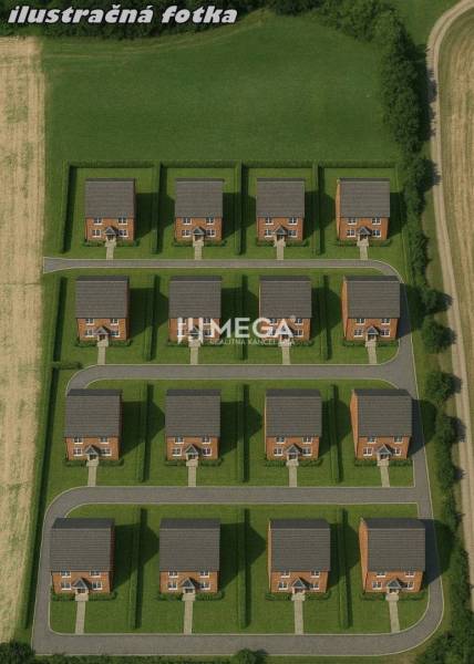 Investičný pozemok Vranov nad Topľou - Vizualizácia domov v Zvláštnych nehnuteľnostiach vo Vranove nad Topľou obklopených zeleňou.